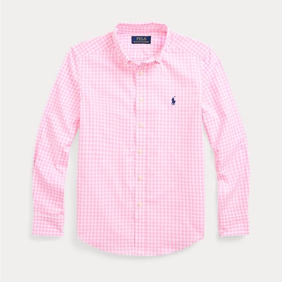 RALPH  LAUREN KIDS 
Gingham Cotton Poplin Shirt
PINK SIZE - Picture 1 of 5